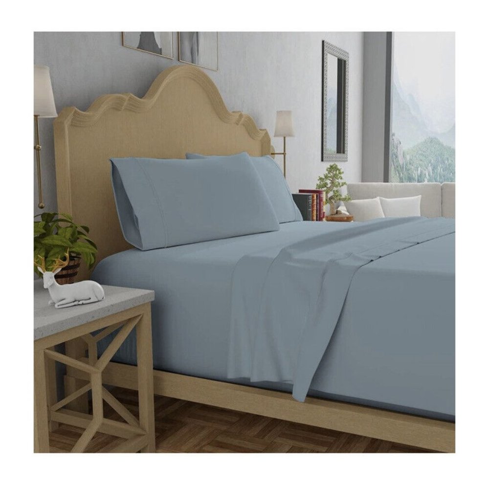 Purity Home Organic & Eco-Friendly 300 Thread Count 100% Cotton Aqua Sheet Set
